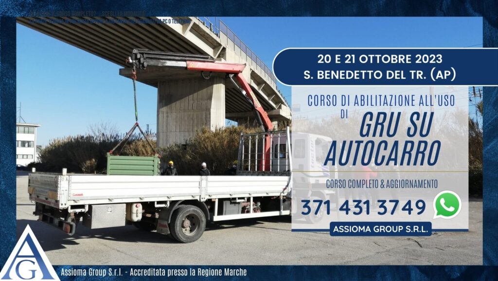 20 e 21 ottobre 2023 - Patentino di gru su autocarro- San Benedetto del Tronto (AP)